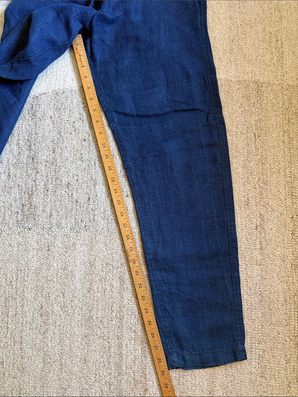CP Shades Pants Womens Sz S Blue 100% Linen Pull On Elastic Waist Coastal Boho. - Picture 3 of 10